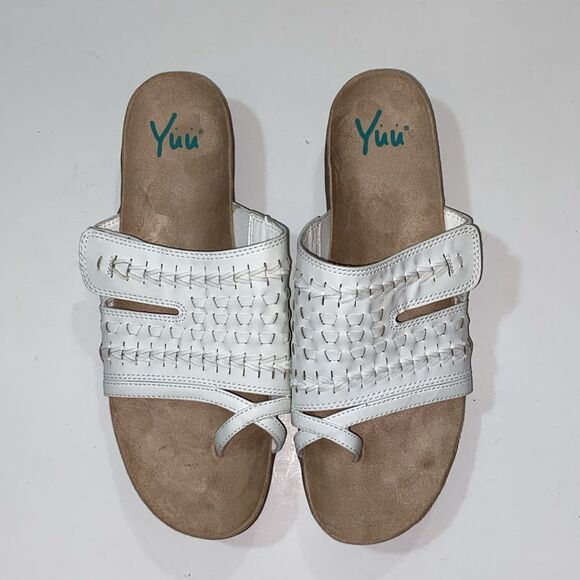 Yuu Judy White Sandals with Braided Strap Design Size 11M - Picture 1 of 9